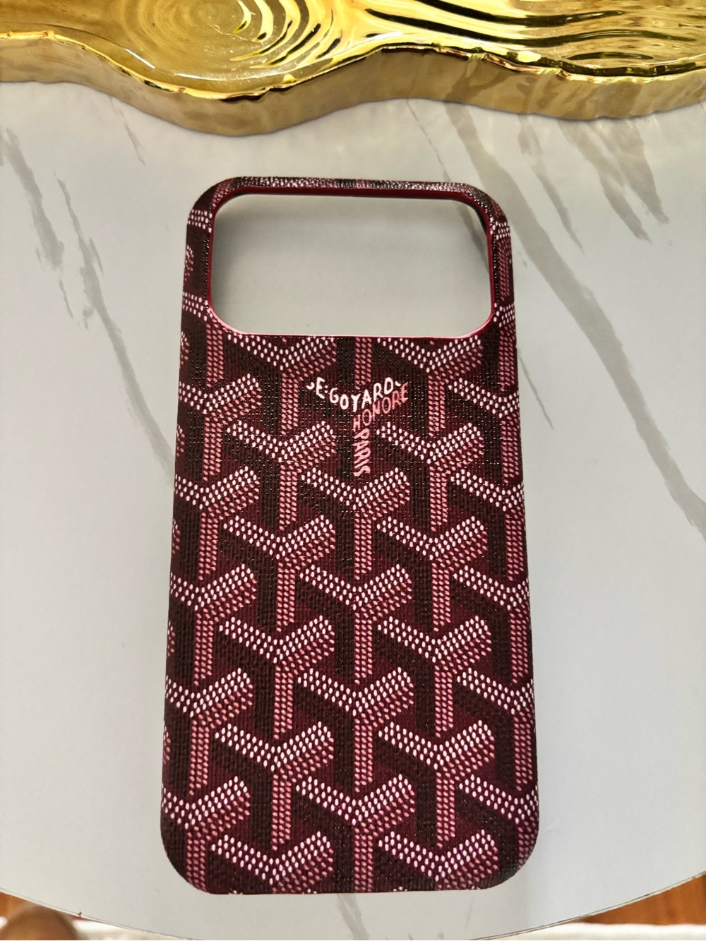 Inspired Burgundy Pattern I Phone Wallet phon case 17/18 bro max